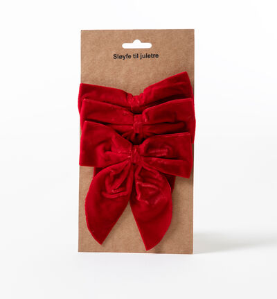 Sløyfe til juletre rød fløyel 3 pk Sløyfe til juletre rød fløyel 3 pk